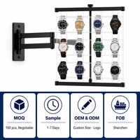Support mural rotatif en acrylique Calic pour montres, bras pivotant transparent à 180 degrés pour bijouterie, usine ODM
