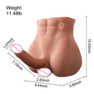 Dildo vibrant automatique réaliste unisexe, poupée torse masculin musclé pour stimulation anale et masturbation du pénis - Product Image 6