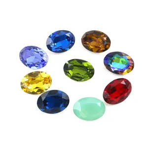 Oval Shape K9 Crystal Rhinestones Point Back Crystal Fancy Stone Wholesale Loose Gemstone Beads For Jewelry Accessories Nail Art