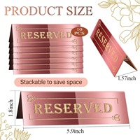 Panneaux de table élégants et simples en acrylique rectangulaires, imprimés recto-verso 2 couleurs, pour réservation de sièges, vente en gros, pour mariages et tables de salle à manger, 6x3 pouces