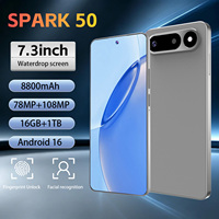 Vente en gros de téléphones portables SPARK 50 5G, écran HD de 7,3 pouces, batterie de 8800 mAh, 16 Go + 1 To, appareil photo 108 MP, déverrouillage facial pour les affaires et le divertissement