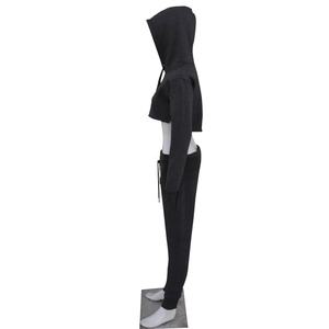 Womens Winter <b>Crop</b> <b>Top</b> Sweatshirt Fleece Pullover Cropped Hoodie with Front Logo Hooded Sweater - Product Image 4