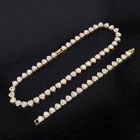 Collar Grueso de Aleación de Zinc con Cadena Cubana de Bambú, Incrustaciones de Cristal y Diamantes de Imitación en Forma de Corazón de 11mm, Estilo Hip Hop, Novedad, de Moda
