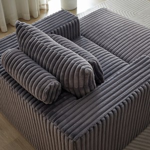Hiện đại Fluffy <span class=keywords><strong>sofa</strong></span> đơn ngủ ghế nhà máy bán buôn vải to sợi xốp có thể tháo rời chỗ để chân không có lắp ráp trường hội thảo - Product Image 4