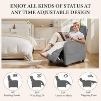 KEHUI Ensemble de canapé inclinable électrique en tissu moderne pour salon, meuble inclinable, fauteuil de massage pour cinéma