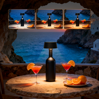 Lampe de table pour bouteille de vin, portable, alimentée par énergie solaire, étanche, pour club, mariage, bar, présentoir de boissons