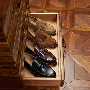 Zapatos Mocasines de Cuero Genuino de Alta Calidad de Diseñador Italiano para Hombre, Forro de Piel de Oveja, Borlas, Moda Versátil - Product Image 2
