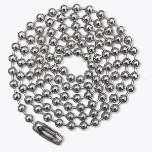 Collar de cadena de bolas de metal de acero inoxidable SS304 para mujer, collares de cadenas finas doradas a la moda para mujer, 1,5mm