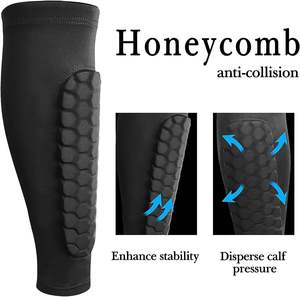 Mangas de pierna transpirables para adultos profesionales Compresión de pantorrilla Espinillera Fútbol Calcetines de fútbol Manga - Product Image 5
