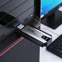 Adaptador Inalámbrico USB 3.0 WiFi 6 AX1800, 1800Mbps, Doble Banda 5GHz 2.4GHz, Tarjeta de Red sin Controlador para PC y Laptop