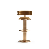 Tabouret de bar pivotant en acier inoxydable doré de style nordique, chaise haute design moderne pour la maison, l'îlot de cuisine, l'hôtel, le salon et le comptoir de bar
