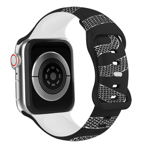 Correa de silicona con diseño de serpiente grabada con láser para <span class=keywords><strong>Apple</strong></span> Watch 49mm 45mm 44mm hebilla de mariposa pulsera de goma para iwatch - Product Image 3