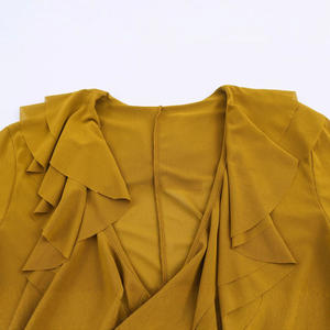 Chemisier en mousseline drapée pour femmes: chemise à volants en couches avec manches en cascade Silhouette <span class=keywords><strong>fluide</strong></span> 2025 OEM China Factory Direct - Product Image 4