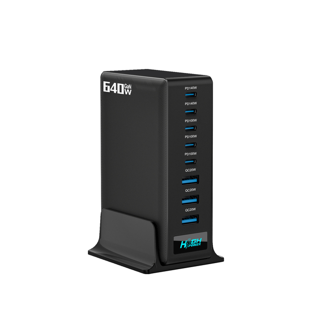 640W GaN Charger QC PD 140W 100W High Quality 5C3A Portable Type C Multiport Power Charger Station for All Laptop Apple Android