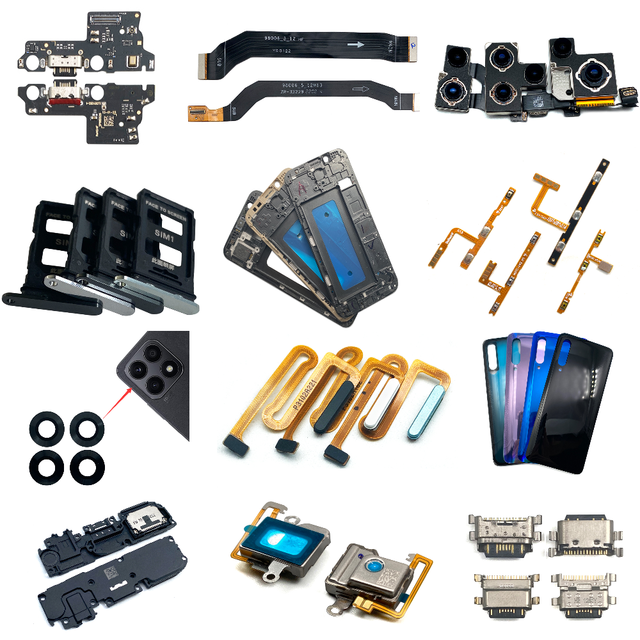 Wholesale Charging Port Connector Phone Spare Part Repair for samsung Power Button Fingerprint Sensor Flex Back Cover Len Camera