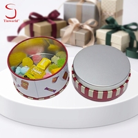 Boîte en métal ronde scellée personnalisée, imprimée, de qualité alimentaire, vide, pour le stockage de bonbons, chocolat, café, thé, conteneur d'emballage