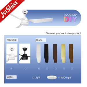 Ventilateur de plafond 1stshine, pales en plastique blanc, moteur CC, 6 vitesses, télécommande, sans lumière - Product Image 4