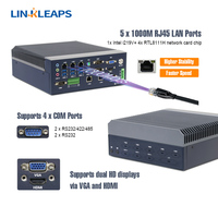 Linkleaps desain 6th & 9th Gen Desktop CPU industri Mini tanpa kipas PC dengan 4 RS485 RS232 COM 5 GbE LAN 2 DDR4 64GB