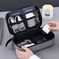 Organisateur de câbles léger en cuir, boîte de rangement numérique multifonctionnelle portable, sac de rangement pour disque dur mobile, chargeur de téléphone