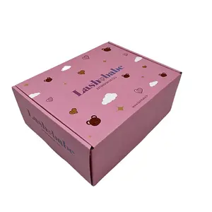 Recycelbare bunte rosa Wellpappe Versand kartons Kleidung Verpackung Karton Mailer Box mit benutzer definierten Logo