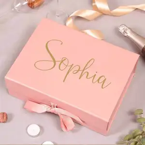 Haute qualité luxe maman boîte Caja De Regalos emballage magnétique pliant papier robe de mariée boîte-cadeau avec fermeture à ruban