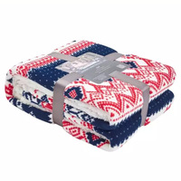 Weihnachtliche Tiermotive Coral Fleece Sherpa Strickdecke Plüsch Doppellagige Dicke Weiche Bedruckte Vier-Jahreszeiten-Bett-Couch-Geschenkdecke