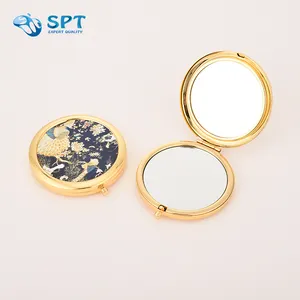 Miroirs compacts personnalisés Miroir de poche vierge par sublimation Miroir de maquillage cosmétique à poche pliée