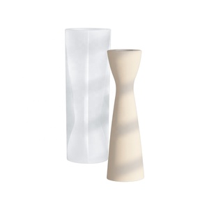 DM824 DIY Concrete Pillar <strong>Strip</strong> Tealight Candle Holder Mold Plaster <strong>Resin</strong> Silicone Candlestick Mould - Product Image 6