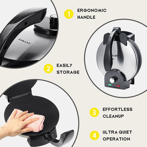 Robot culinaire électrique Sokany 507 de marque premium, modèle <span class=keywords><strong>2022</strong></span>, le plus récent, avec boîtier en acier inoxydable brossé, pour faire des crêpes et des gaufres - Product Image 4