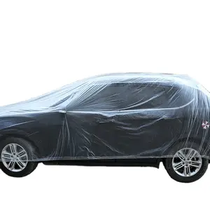 Factory wholesale plastic disposable outdoor clear plastic car cover for car