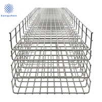 Bandeja de Cables de Malla de Alambre de Acero Inoxidable con Superficie Pulida para Uso Industrial en Construcción, Soporta Cables de Alimentación e Instrumentación
