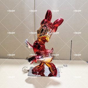 Statua in Resina di <span class=keywords><strong>Paperina</strong></span> a Specchio, Ornamenti Cromati Rosa Blu Nero di <span class=keywords><strong>Paperino</strong></span>, Scultura Pop Art di <span class=keywords><strong>Paperina</strong></span> con Finitura Lucida Elettroplaccata - Product Image 5