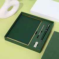 Vente en gros de papeterie cadeau A5 Journal d'affaires promotionnel de luxe en cuir PU cahier d'entreprise avec stylo ensemble cadeau personnalisé pour homme