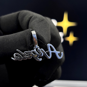 Custom Angelo 925 Sterling <b>Silver</b> Moissanite Pendant Iced Out Script Name Necklace <b>Charm</b> - Product Image 1