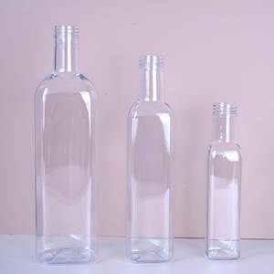 Customized 250/500/750/1000ml food grade large capacity transparent empty clear pet plastic bottle olive oil vinegar bottle