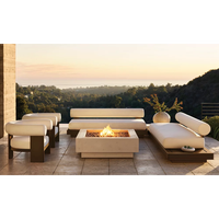Canapé d'extérieur nordique personnalisé pas cher en aluminium meubles de patio ensemble sectionnel chaise unique pivotante jardin en L U villa minimaliste