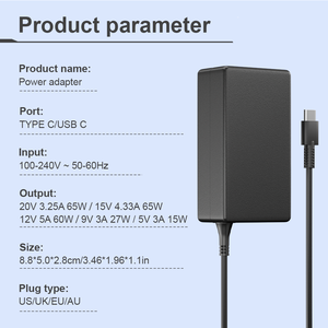 Adaptateur d'alimentation universel pour ordinateur portable 65W GaN à charge rapide USB-C pour Dell HP Lenovo <span class=keywords><strong>Acer</strong></span>, chargeur léger pour ordinateur portable de voyage - Product Image 3