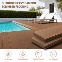 Revêtement de sol extérieur en bambou à clipser, résistant à l'eau, antidérapant, écologique, imitation bois moderne pour piscine