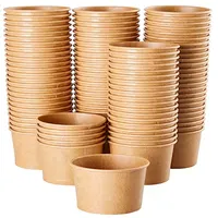 Logo personnalisé nouveaux produits bol de suop chaud en papier kraft pack alimentaire avec couvercle en PP et couvercle en papier