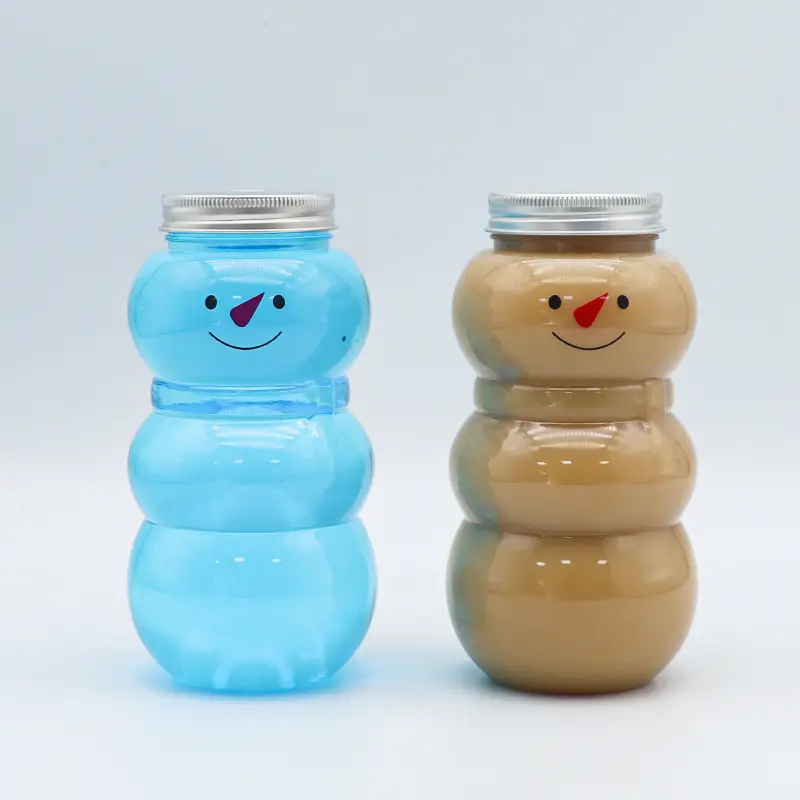 Botol jus plastik, botol jus plastik berbentuk boneka lucu 6oz 8oz 12oz 16oz