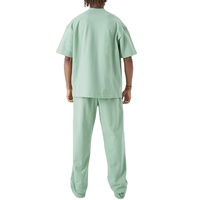 T-shirt 100% coton imprimé personnalisé et pantalon long 2 pièces ensemble pantalon de survêtement évasé et t-shirt surdimensionné