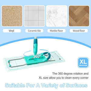 Compatible avec <span class=keywords><strong>Leifheit</strong></span> XL Couvre-tête de vadrouille plat en microfibre Chiffon de <span class=keywords><strong>nettoyage</strong></span> des sols humides et secs Recharges de tampons de vadrouille super absorbants - Product Image 4