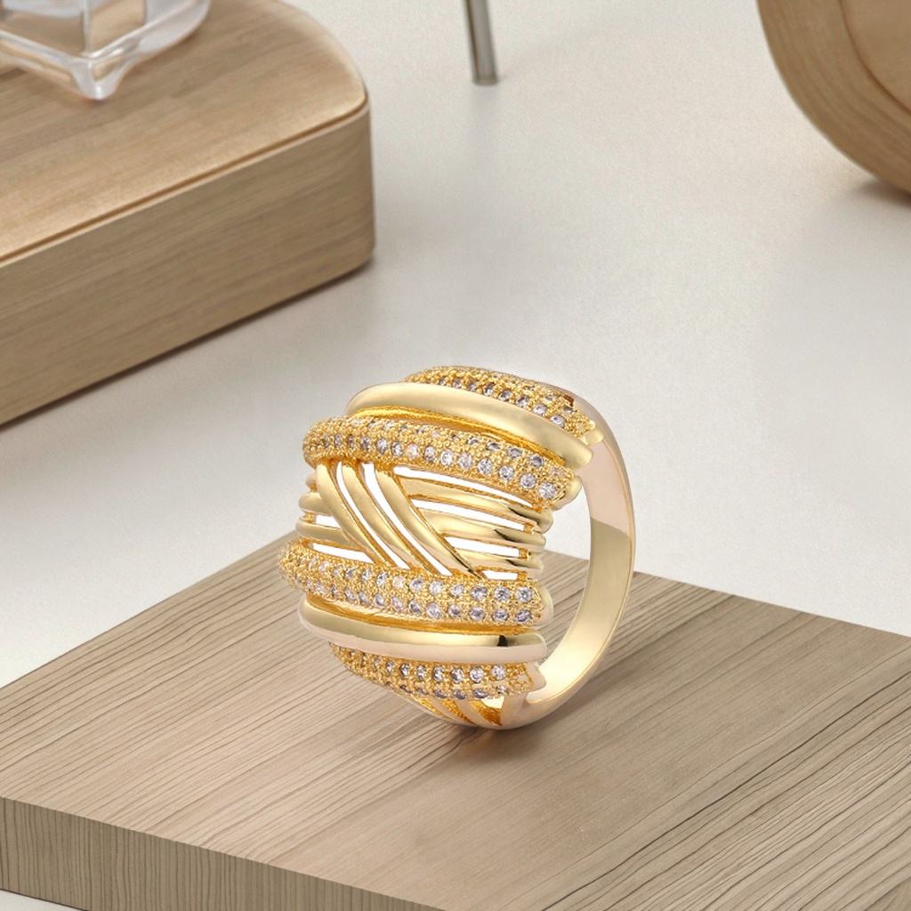 Custom Designs Women Engagement Gold Plated Wedding Ring Wholesale