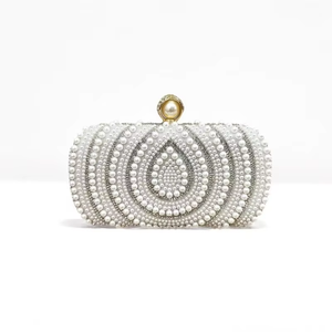 Factory Direct Creative Women's Bag Faux Pearl Fashion <b>Wedding</b> Bag Retro White Cheongsam <b>Clutch</b> Bag - Product Image 4