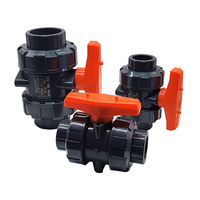 Vanne à boisseau sphérique fixe à raccord rapide en UPVC certifiée CE, filetage femelle 2 pouces DN50, joint en PTFE, commande manuelle, alimentation en eau PN16 pour