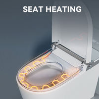 Anneau de siège élargi en forme de U Affichage LED HD bicolore Intelligent Indoro Salle de bain Monté au sol Toilette intelligente une pièce