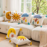 Innermor Boho luxe carré housse de coussin taie d'oreiller Polyester coton fleur motif tufté Shaggy canal décor à la maison hôtels