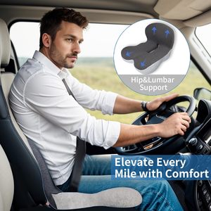 Office Chair Lumbar Support Memory Foam Car Seat <strong>Cushion</strong> with Adjustable Strap <strong>Sciatica</strong> Pad <strong>Cushions</strong> for Car Truck Gaming Chair - Product Image 5