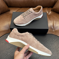 Baskets basses en daim pour hommes, lacets confortables, chaussures de marche décontractées de haute qualité, chaussures de luxe antidérapantes, baskets tendance pour tous les jours