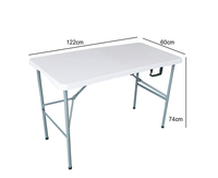 122cm 4ft Pliant En Plastique Pique-Nique 4 pieds Table Camp Party Tables À Manger Table De Banquet Pliable En Deux Avec Poignée